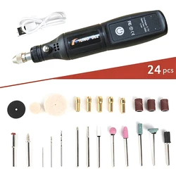 Wireless Mini Electric Drill and Engraving Tool for Jewelry, Metal, Glass, and Woodworking (With 24pcs)
