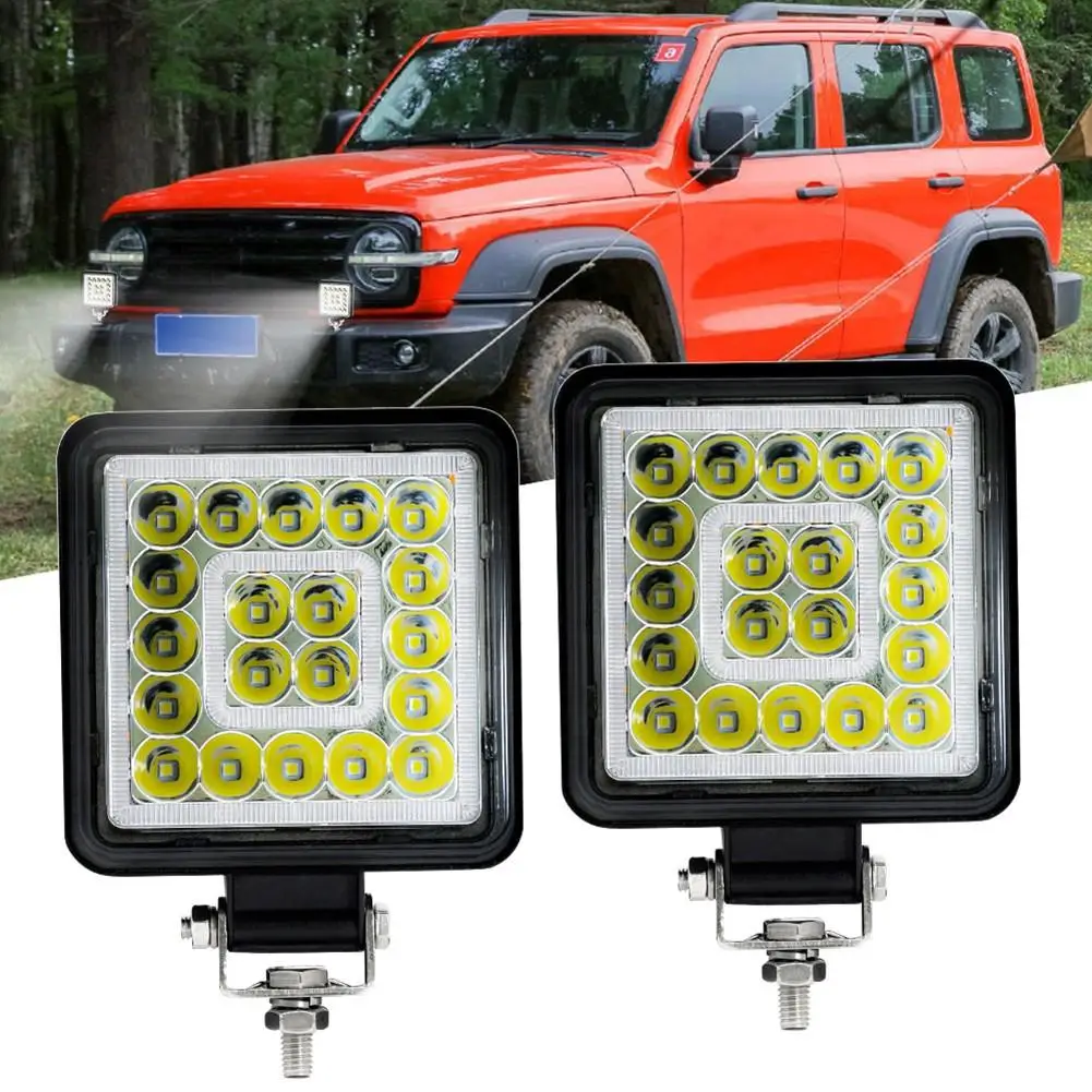 

160W 4 inch Car Led Headlights Beam Spotlight 16000LM Dual Ring DRL Work Light 360° Adjustable IP67 Waterproof Search Light