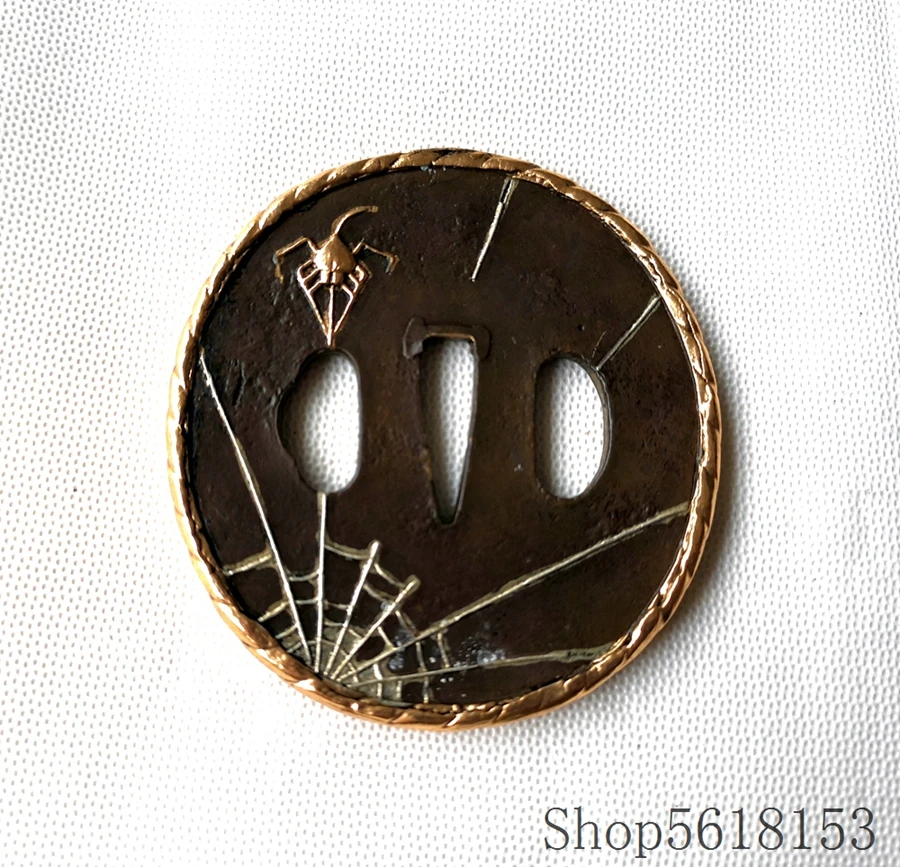 

Hige золотые медные пауки tsuba fuchi Menuki для японской катаны вакидзаси Танто