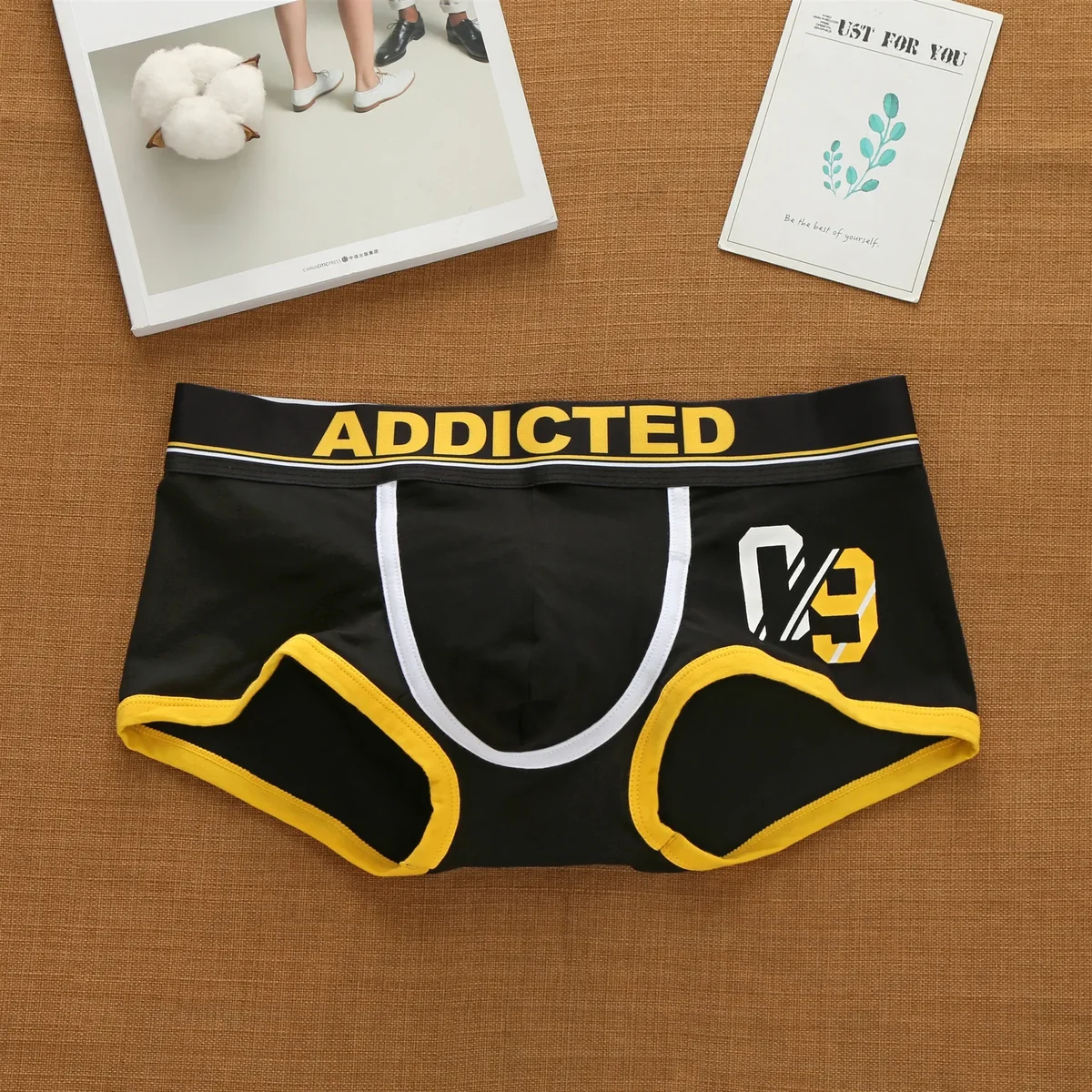 Men's Korean Letter Pure Cotton Low Waist Underwear Elastic Style Fashion Trendy Flat Corner Pants — view 4