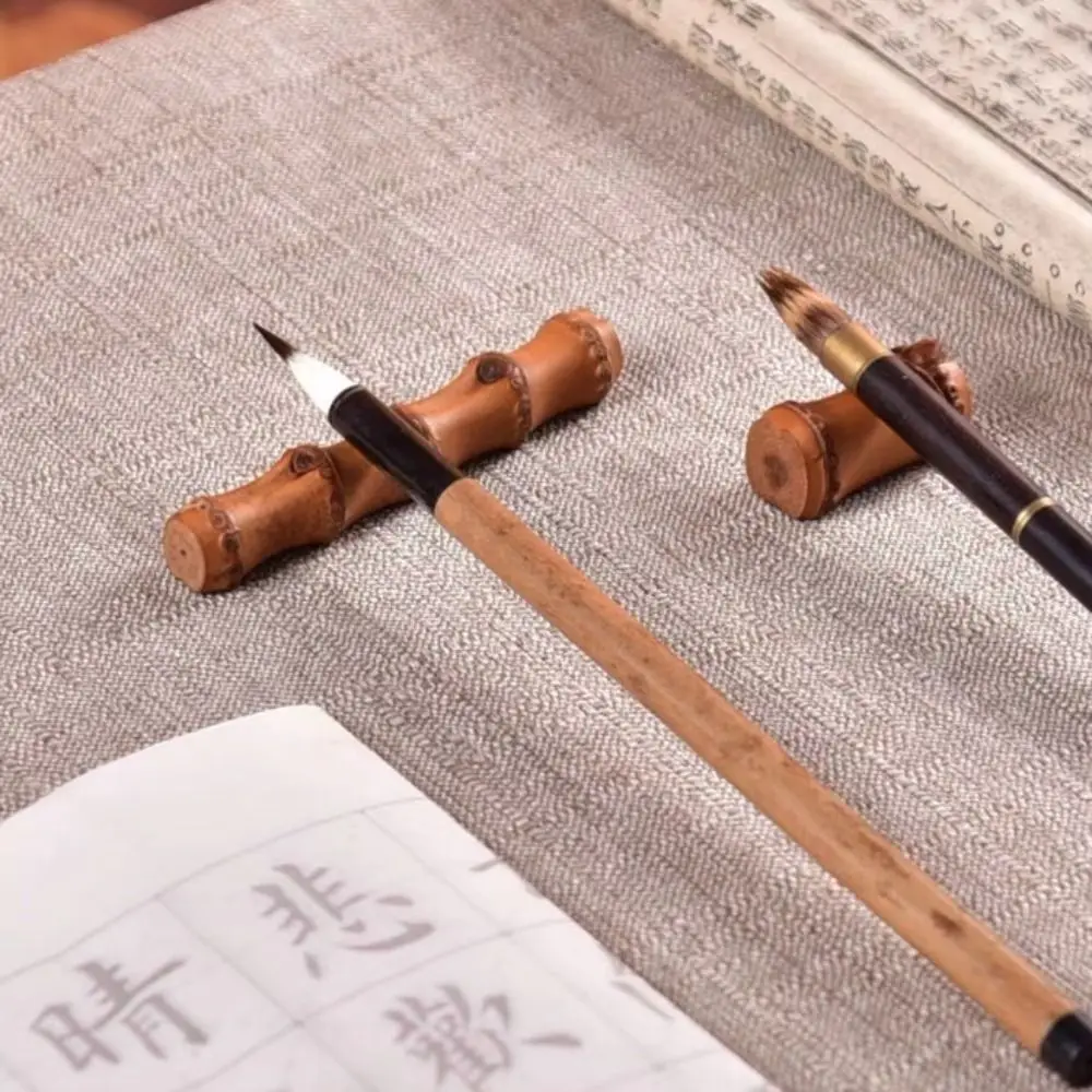 천연 대나무 뿌리 붓꽂이 중국식 붓받침대 그림 서예 펜 홀더 학교 문구 용품