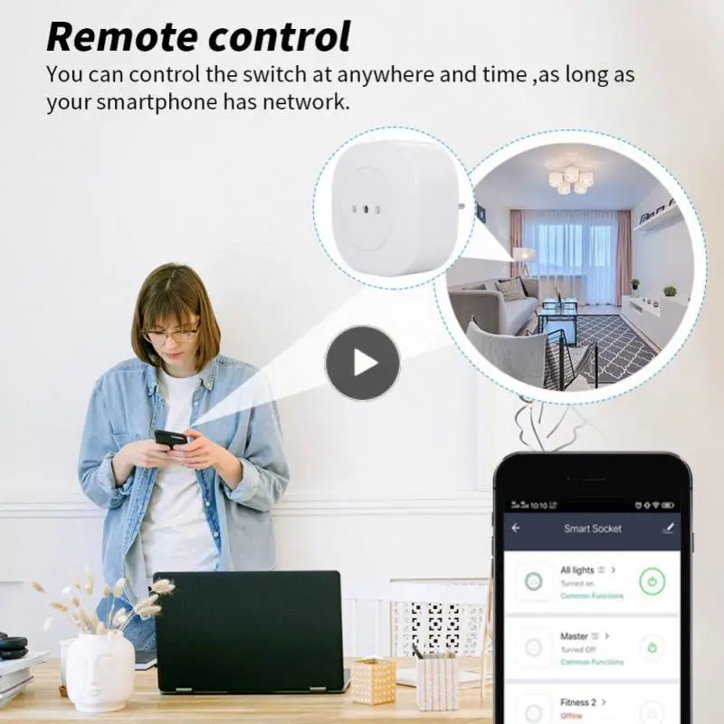 

Умная розетка Tuya с Wi-Fi, 16 А/10 А