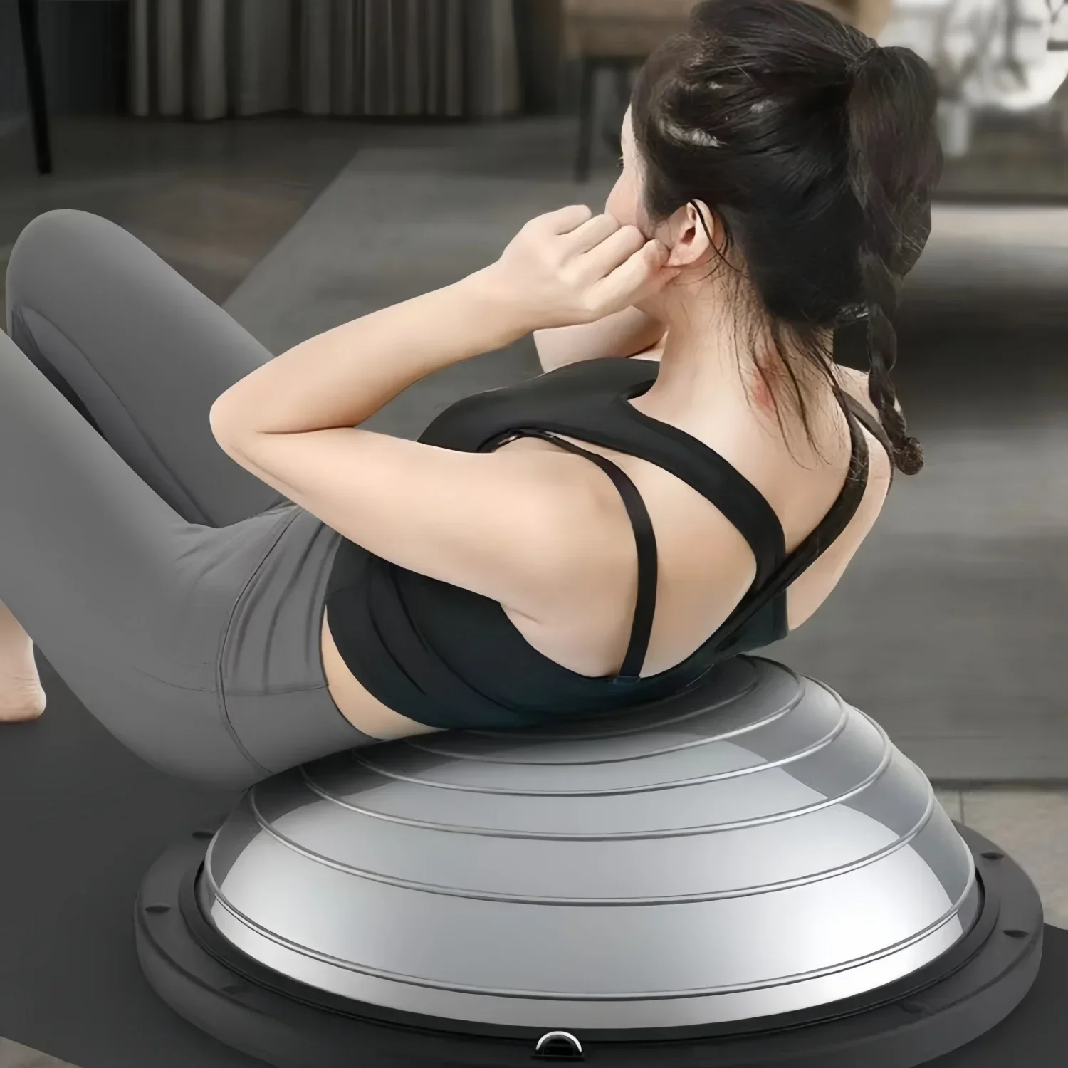 Balance Trainer Ball for Exercise Half Ball with Inflator Pump Yoga Training Equipment fit Home Office Gym Pilates Workout