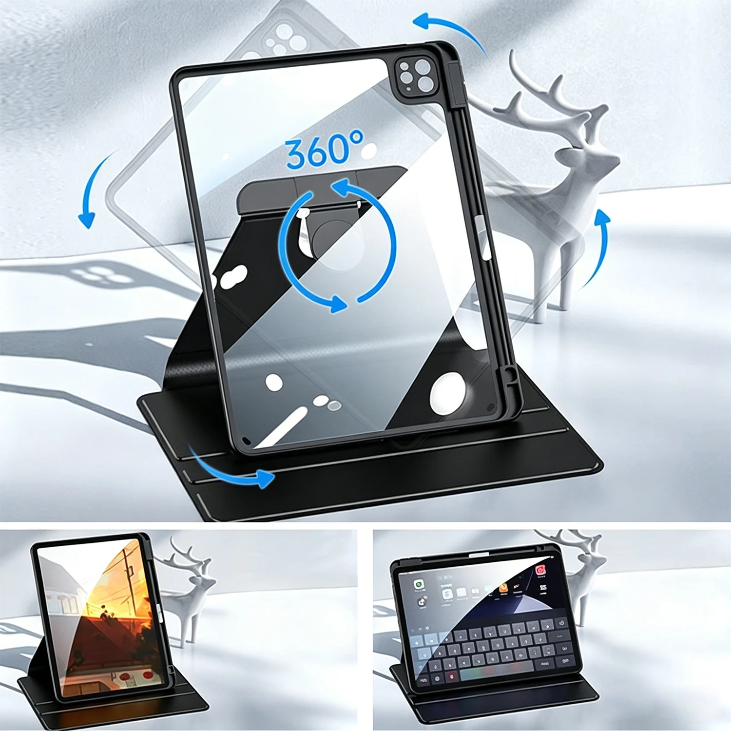 360-Degree Rotating iPad Stand Cover