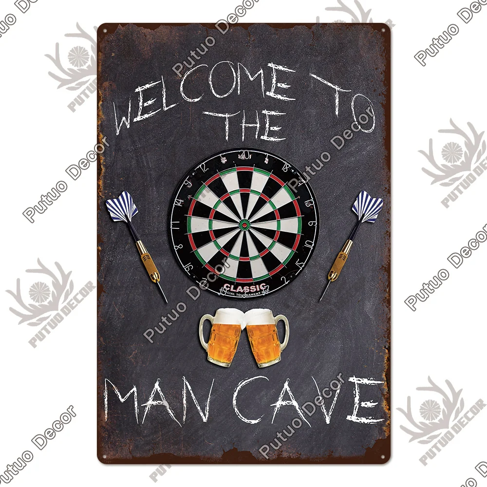 Putuo Decor Vintage Dart Regeln Schild - Retro Wanddeko Für Dartzimmer
