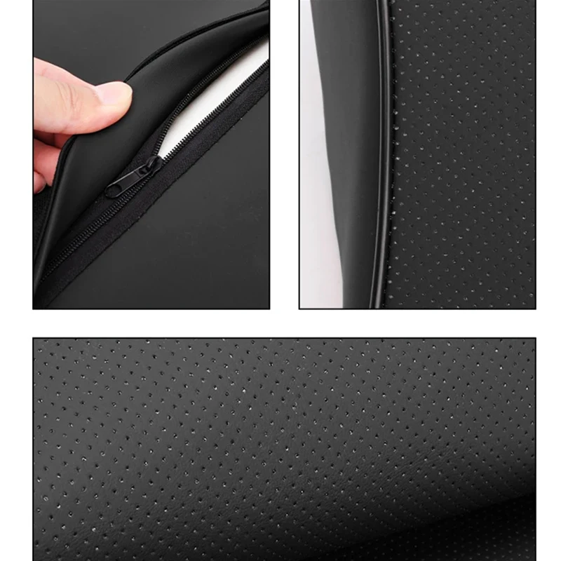 Car Neck Pillow 3D Nappa PU Leather Headrest Adjustable Head Restraint Pain Relief Travel Support Pillow Car Styling