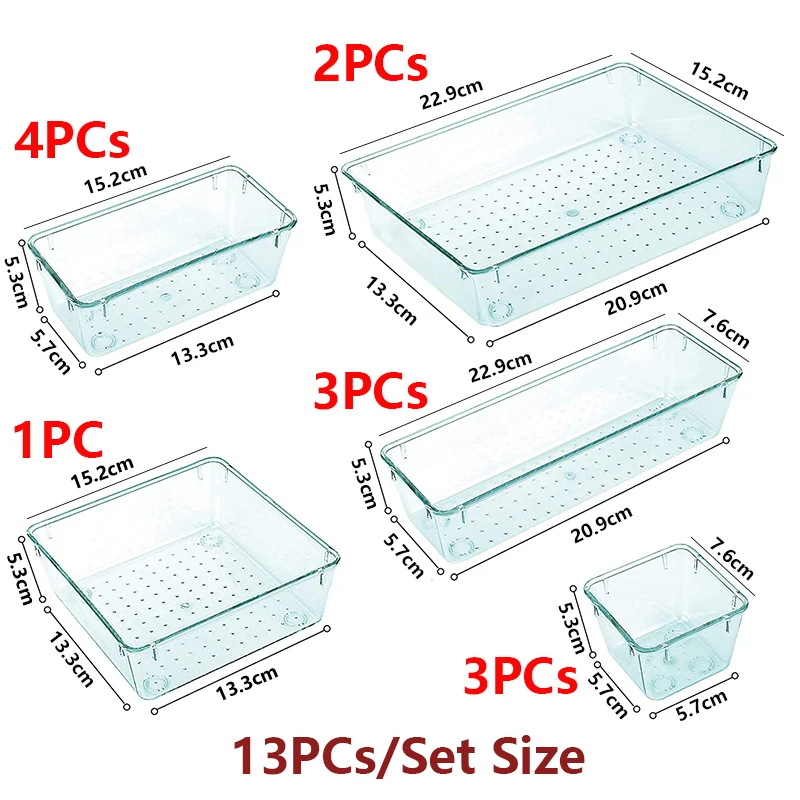 4Pcs Small Storage Container, Storage Box Plastic, Table Organizers  Container with Handle Rectangle Storage Bins for Kitchen Bathroom Office  Closet