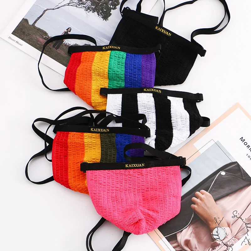Men's Mini Bikini Swimsuit Sexy String Thong Swimwear Stripes Underwear Swimming Briefs Low Male Pantie Beach Surf Bathing Suit