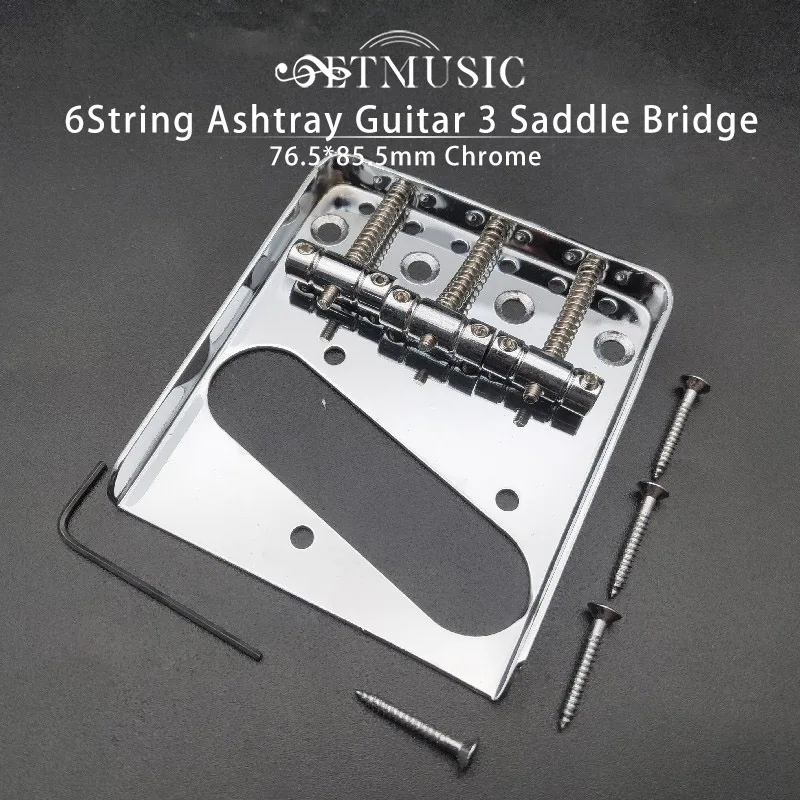 Ashtray Guitar 3 Saddle Bridge 76.5*85.5mm For 6 String Electric Guitar