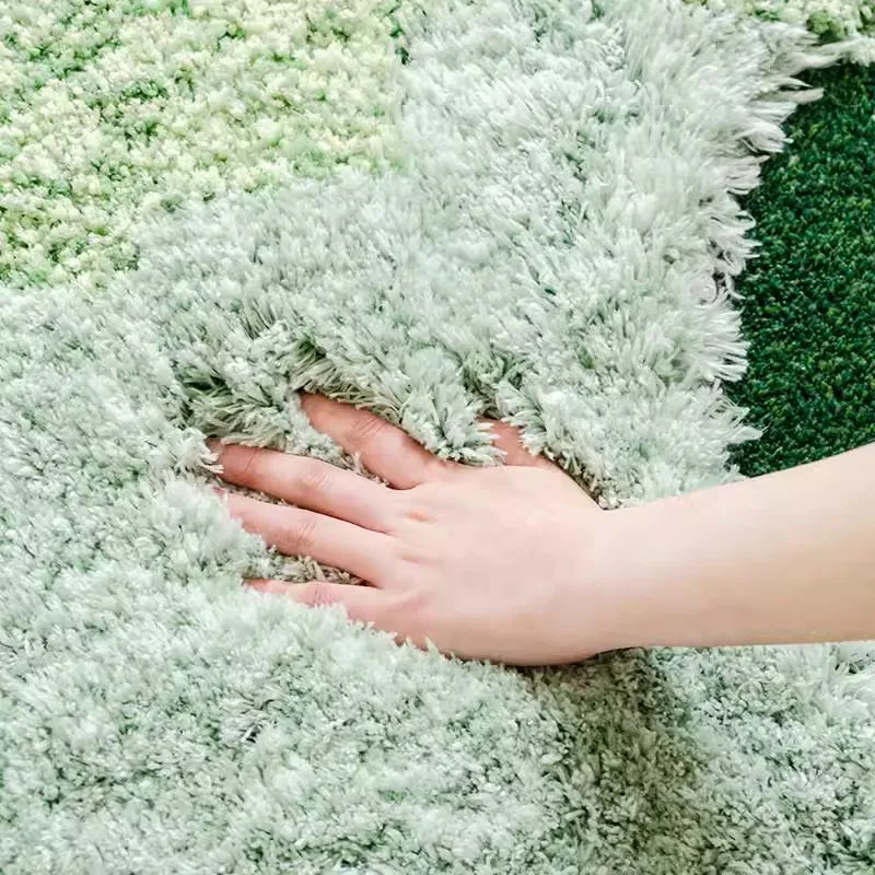 모던 포레스트 이끼 그린 거실 카펫, 두꺼운 불규칙 러그, 침실 장식, 홈 소파, 커피 테이블 바닥 매트