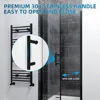 Adjustable 33.5-35 in.W x 72 in.H Frameless Pivot Shower Door,Matte Black Hardware Finish, Clear Tempered Glass Shower Enclosure 4