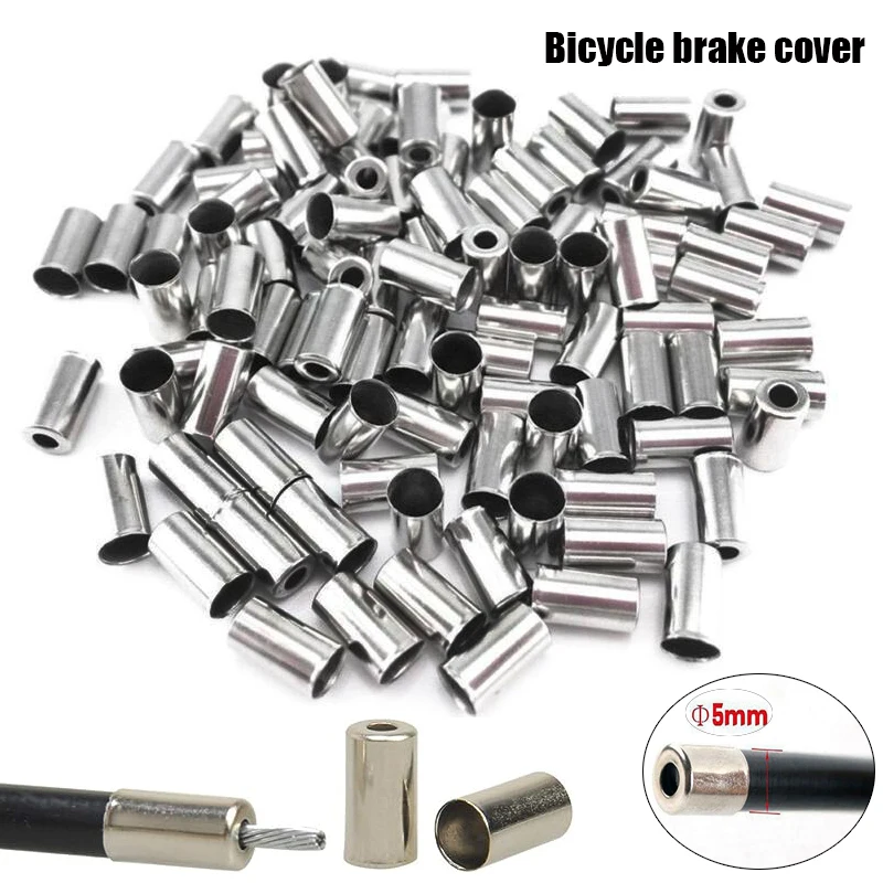 100 stücke 5mm Fahrrad Brems Draht Kappe Fahrrad Schaltwerk Shifter Kabel End Kappen Tipps Radfahren Crimps Innere Draht Aderendhülsen – Detail 4