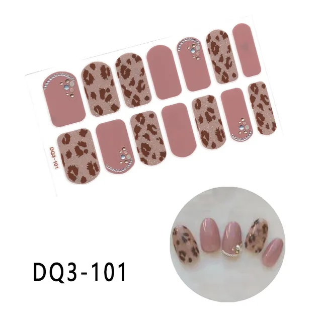 Korean Fashion Colorful 3D Glitter Sequins Nail Art Stickers Manicure DIY Nail Strips Wraps Solid Color DQ3-101
