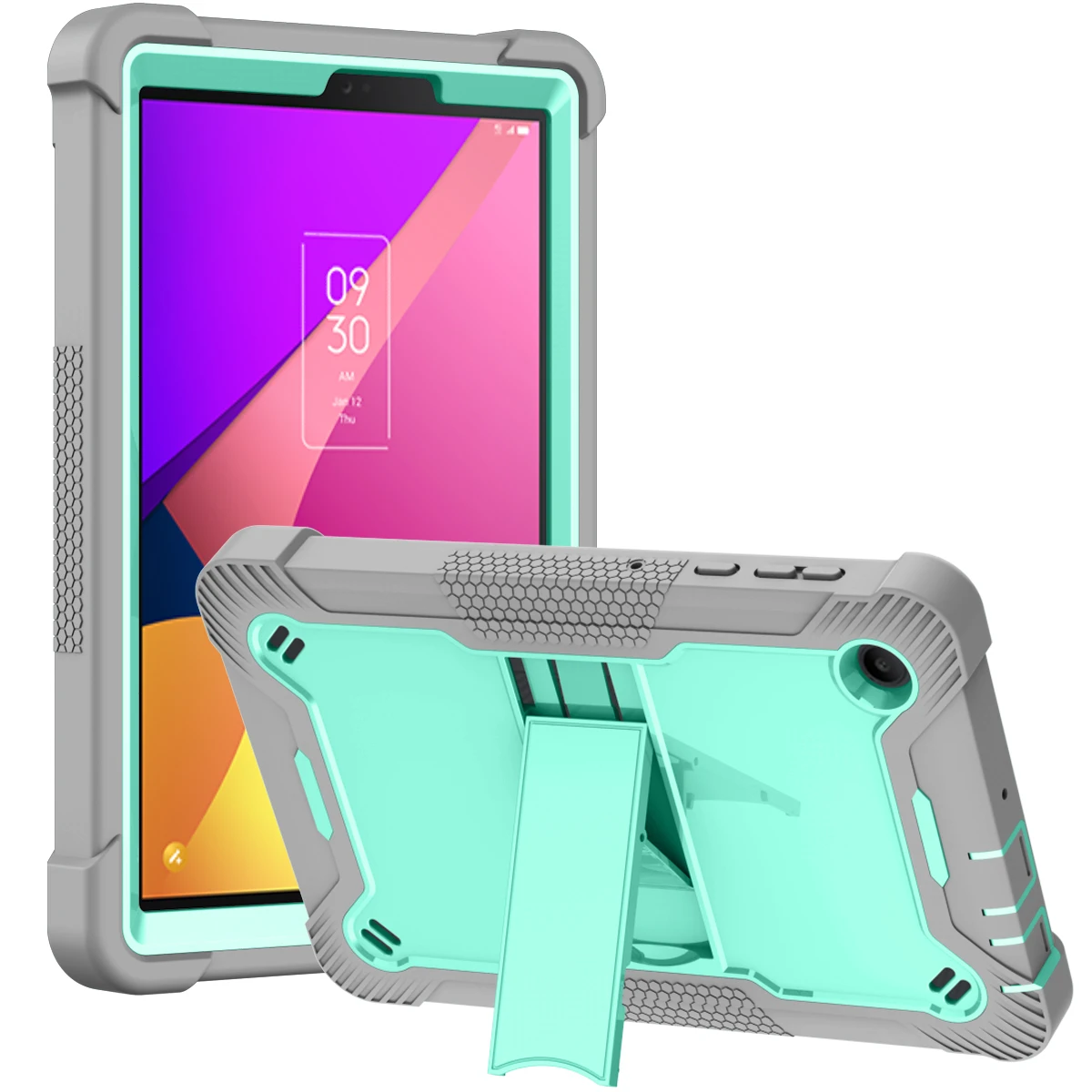 Durable Hybrid Armor Stand Case for Tablets - Shockproof, Kid-Friendly Silicone Protection
