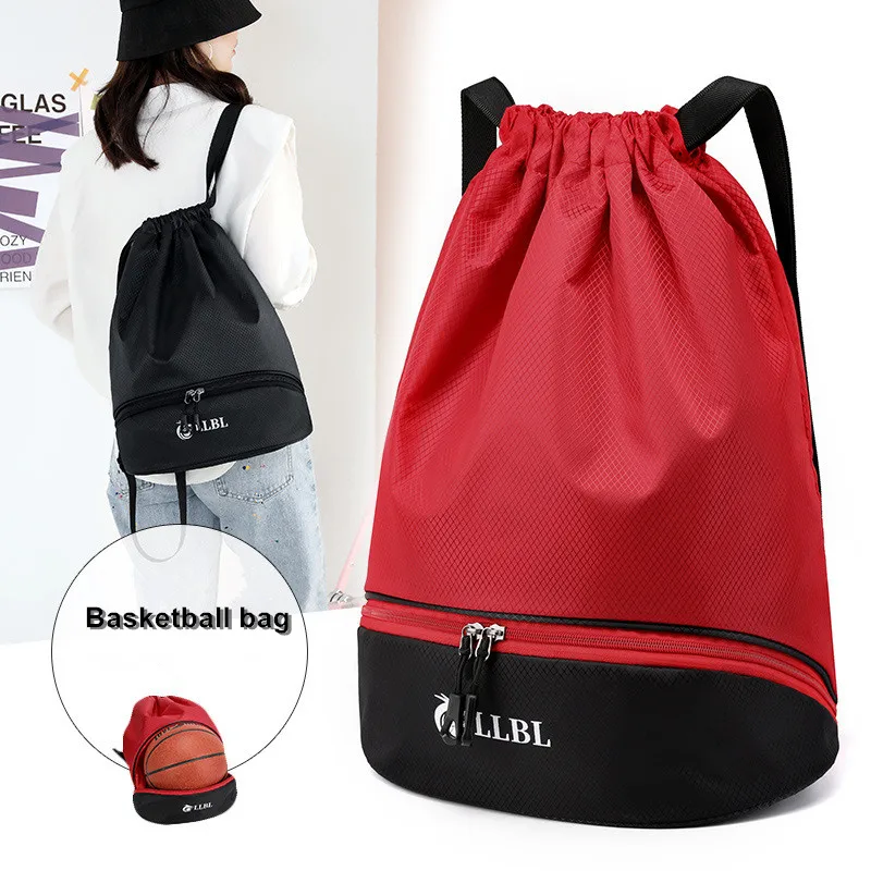 Women's Bags Waterproof Gym Men's Soccer Training Large Fitness Basketball Ball Drawstring Handbag Travel Female Sports Backpack