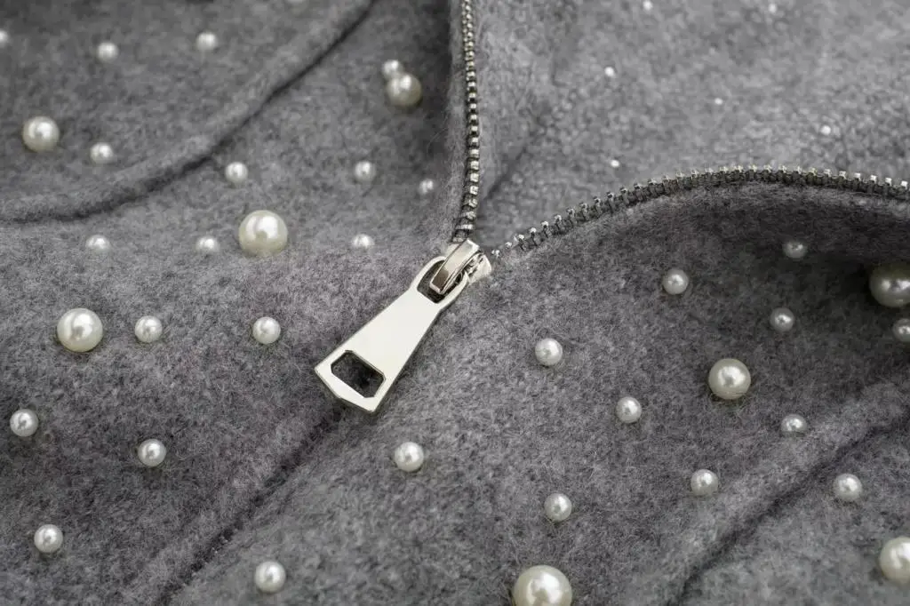 Women's Cardigan Sweaters Pearl Knitted Jackets Knitwear Long Sleeve Jumpers Knit Jackets inszar 2023 Gray Woman Sweaters Jacket