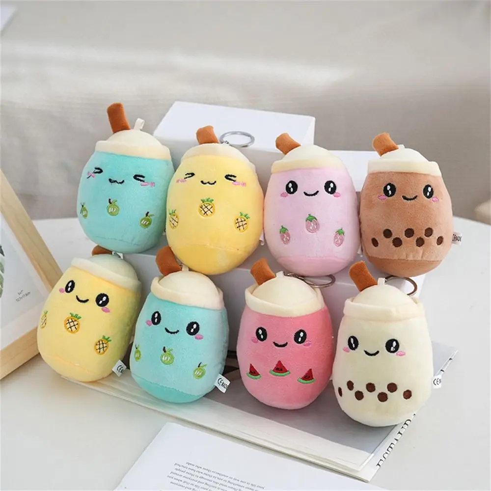 Peluche Bambola Bubble Tea Portachiavi Frutta Tè Portachiavi Boba Doll Peluche Kawaii Farcito Boba Milk Tea Portachiavi Ragazza Amica
