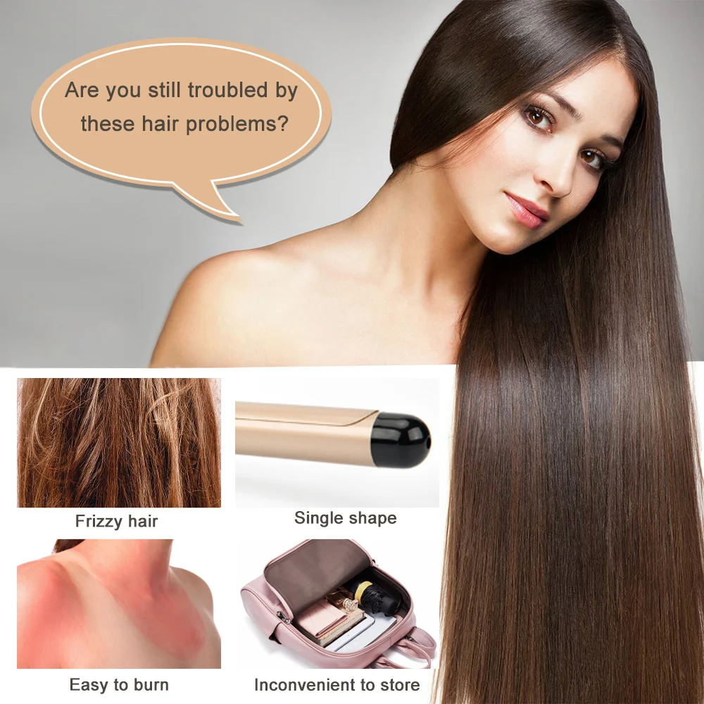 Description Picture 3 of item4 In 1 Hair Curle Dryer Straightener Comb Electric Rotating Curling Brush Styler Blow Dryer Hair Styling Tool Barber Salon Home