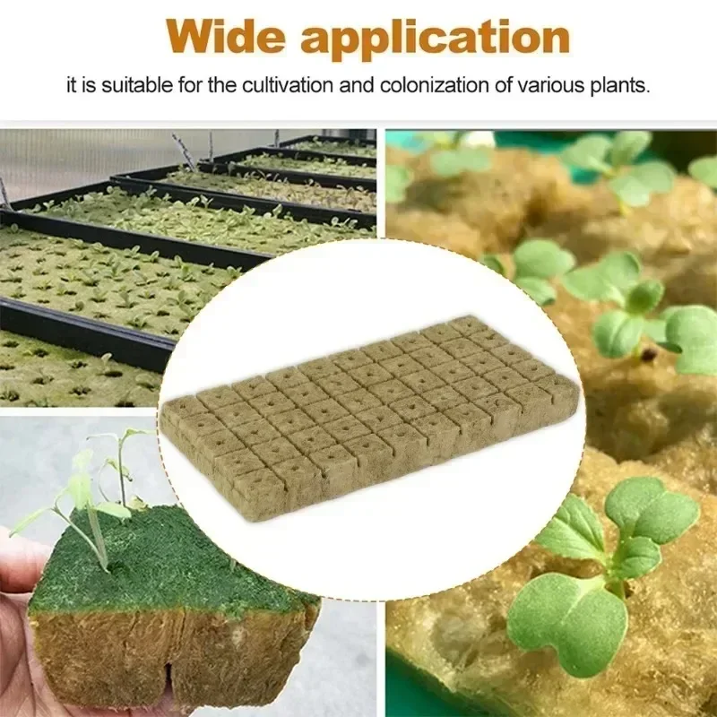 Hydroponic Grow Media Cubes 50/300PCS Planting Sponge Stone Wool Starter Plugs Hydroponic Grow Media Cubes Home Greenhouse Garden Supplies Seedling Block hydroponic grow media cubes,seed starter plugs