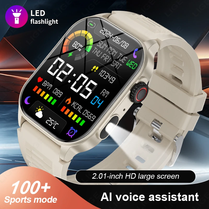 2026 Smart Watch for Men Women Answer/Make Call 2.01" HD Fitness Tracker Pedometer Heart Rate Monitor Smartwatch for Android iOS 1