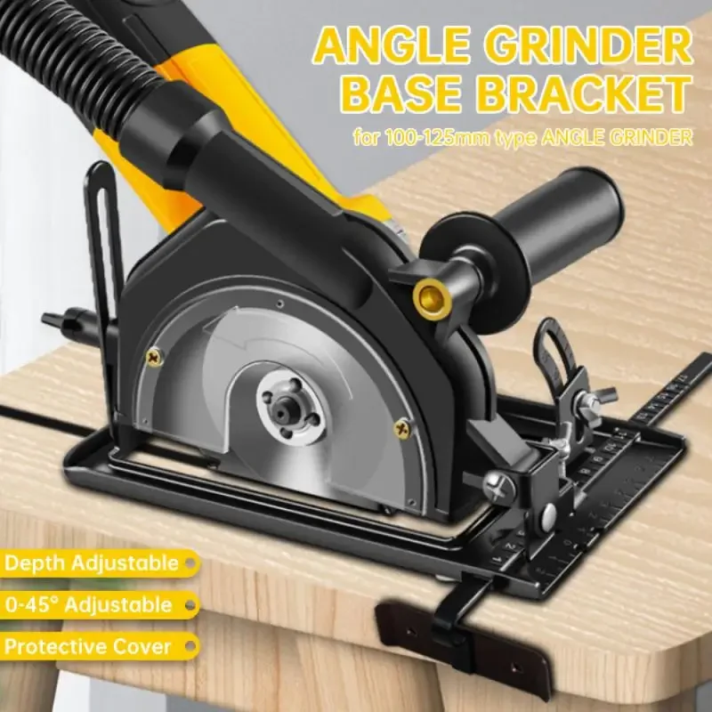 

Hand Angle Grinder Converter Bracket Kit Dust Free 45°Adjustable Cutter Converter To Electric Circular Saw Holder For 100-125MM