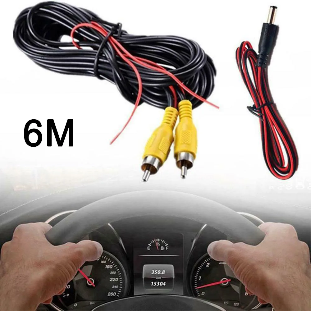 

2Pcs/set Car Video RCA Extension Cable Car Reverse Camera Video Cable Power cable For Rear View Backup Camera Detection Wire