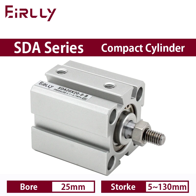 

SDA25-B air, пневматический цилиндр двойного действия, компактный цилиндр, фототакт 5-100 мм, Мужская нить, SDA25-B