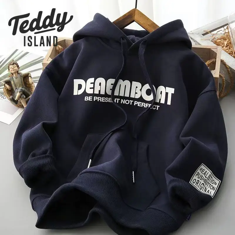 

Childrens Clothing Boys Spring 2023 New Letter Printing Hooded Sweatshirt For Big Boys Casual Versatile Top Kids