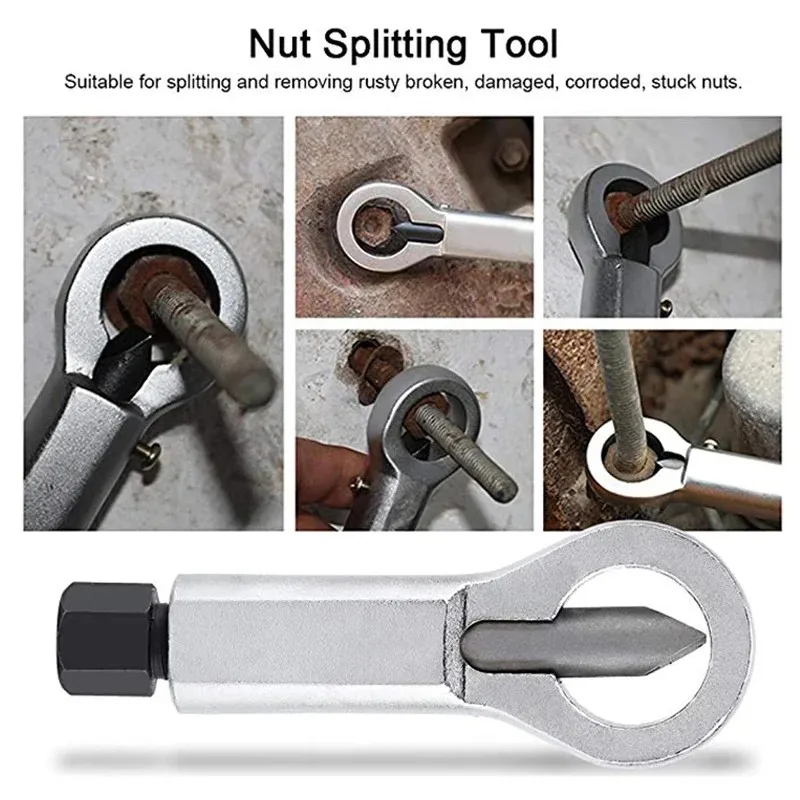 Rusty Nut Wrench Damaged Screw Separation 9-27mm Splitter Portable Manual Remover Spanner Steel Wrench Hex Extractor Car Tools