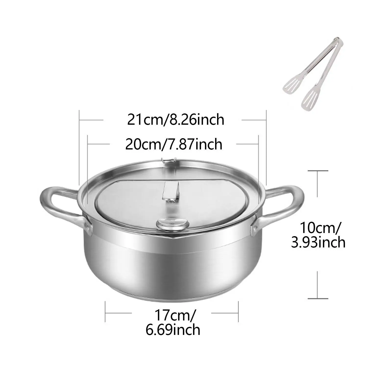 Stainless Steel Frying Pot Frying Chicken Pot Temperature Control Easy to Clean Small Fryer Oil Frying Pan for French Fries