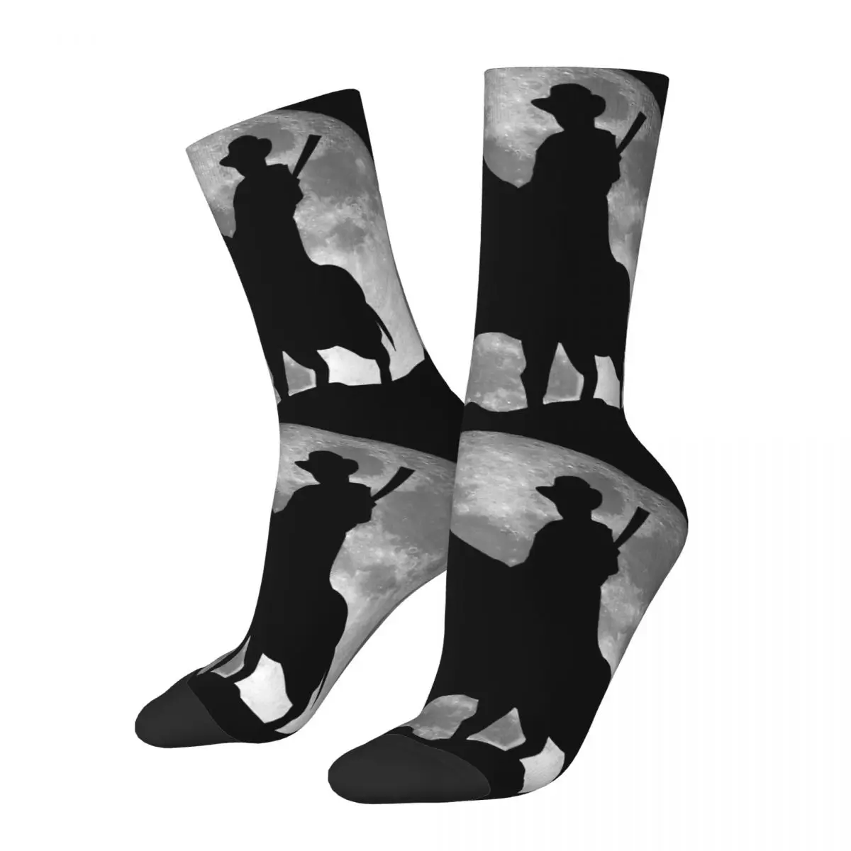 

Happy Funny Men's Compression Socks Redemption Rides At Night Retro Harajuku Red Dead Redemption Seamless Crew Crazy Sock Gift