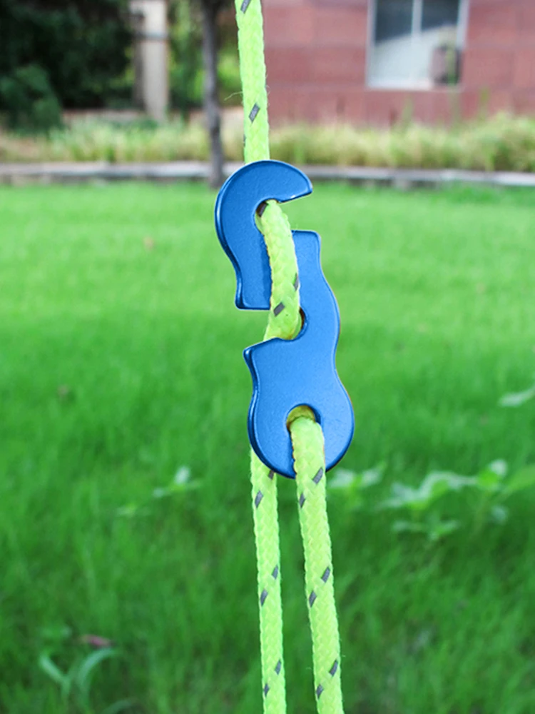 Camping Tent Cord Wind Rope Buckle Aluminum S-Type Tensioners Fastener 10pcs camping tent fasteners tent rope tightener camping cord buckles camping rope buckle