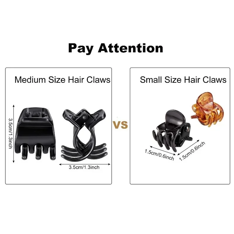 hair claw 5 Pack Hair Claw Clips 1.3 Inch Multicolor Medium Size Claws for Women Classic Style for Girls Thick