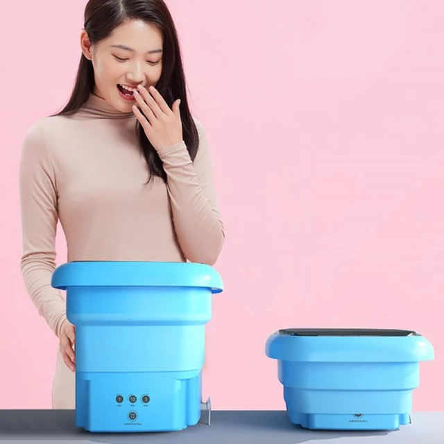 Portable Washer And Dryer Mini Washing Machine With Drain Basket Touch  Screen Low-energy Folding Mini Washer For Small Items - AliExpress