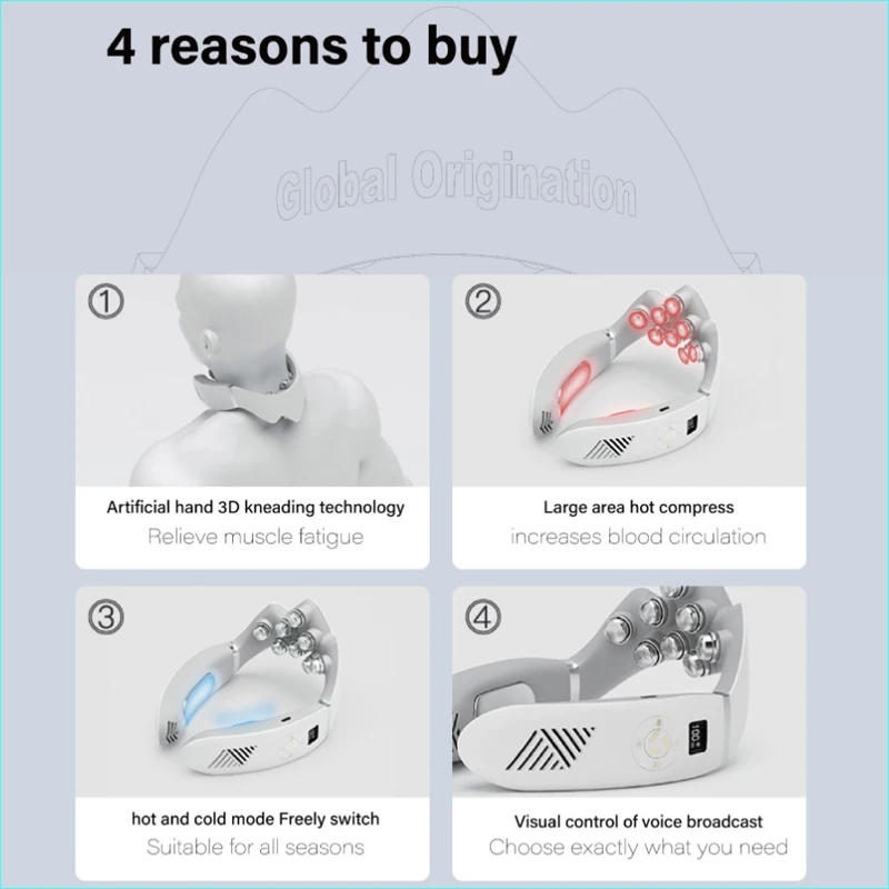 Hot Cold Compress Cervical Spine Multifunctional Massager Health Neck Protector Effective Pain Relief Smart_voghion.com