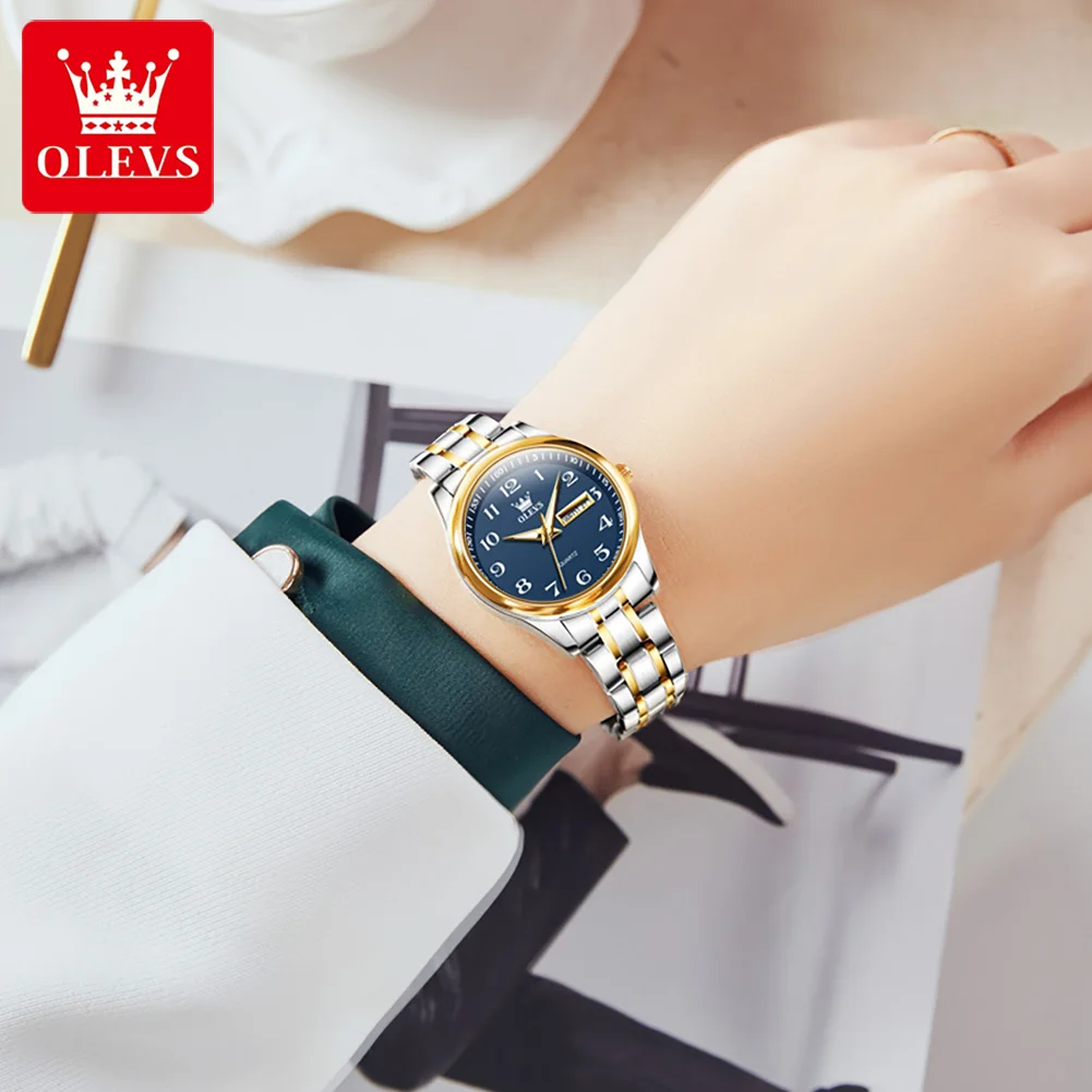 Fashion Business Women Watches Top Brand Luxury 30M Water Resistance Date Week Display Luminous Hands Ladies Quartz Wristwatch