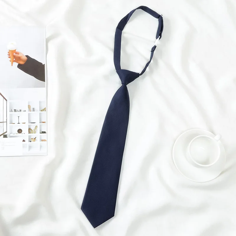 JK Ties Women Solid Black Neck Tie Girls Japanese Style for Jk Uniform Cute Necktie Plaid Uniform School Accessories woven necktie necktie set