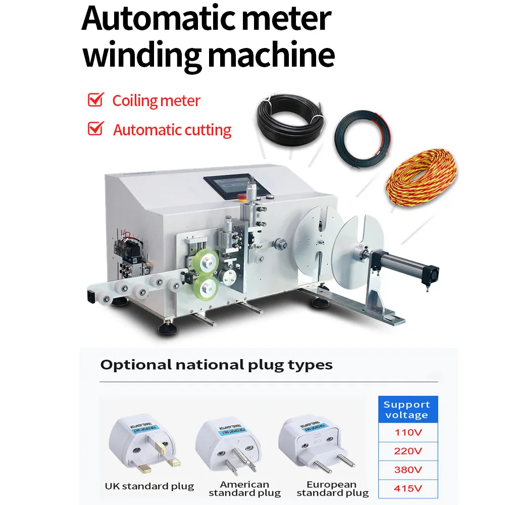 

Desktop Type Auto Meter Winding Machine 4 In 1 Digital Touch Screen Diameter 60-300mm Max Stroke 130mm Optional National Plug