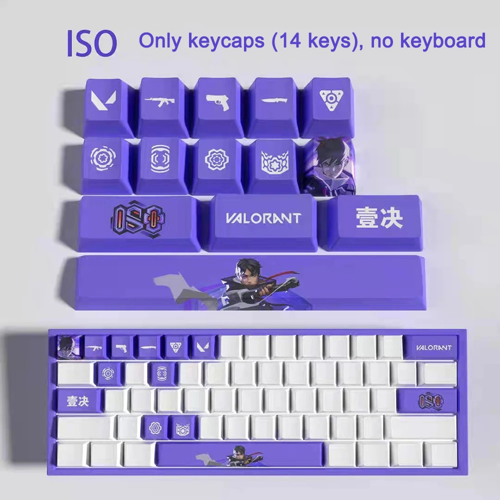 Keycaps Valorant, 14 Chaves, Deadlock, Harbor Jett,