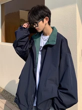  Jackets Men Japanese Vintage Solid Turn-down Collar Students Spring Ins Trendy Casual Loose All-match Cazadora Hombre Streetwear 