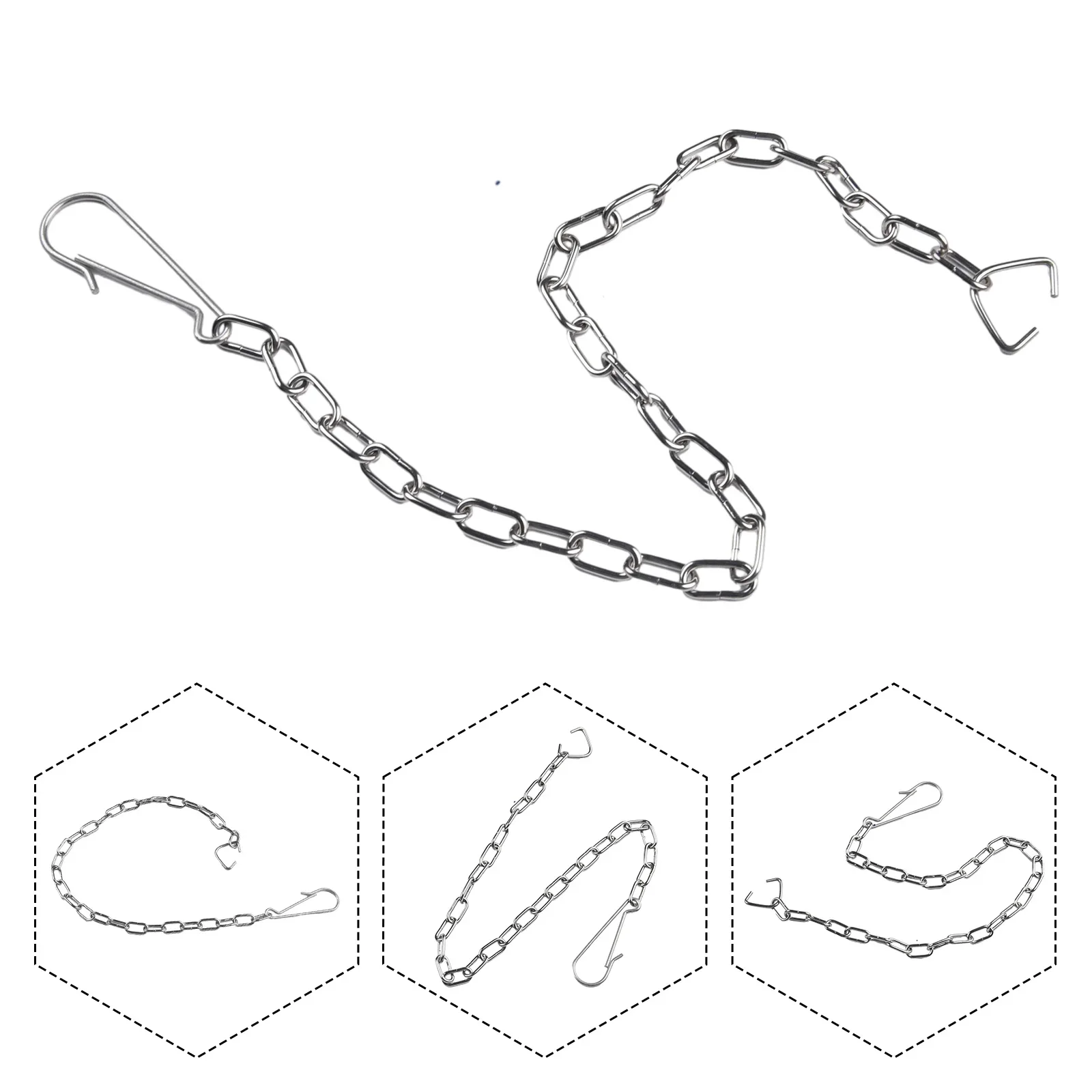 Chain Handle Chain Lift Parts Stainless Steel Toilet Toilet Flapper Practical Accessories 1pcs
