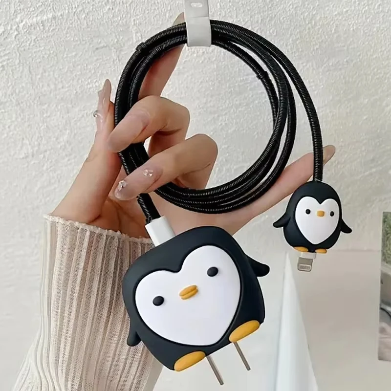 Penguin Charging Data Cable Protector for iPhone 18/20w Charger