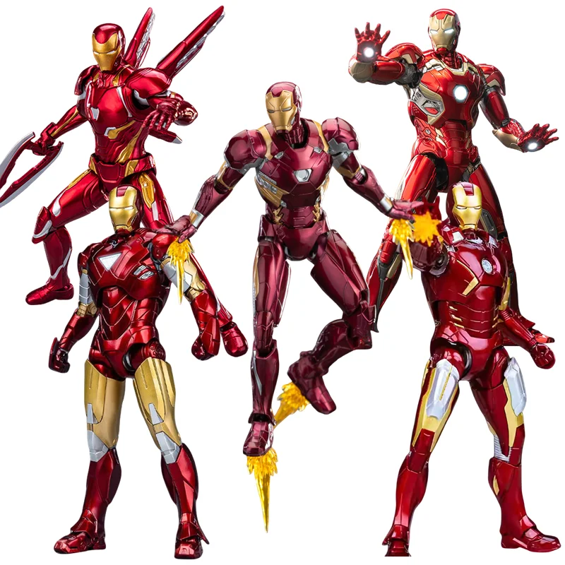 1/12 Original LED FondJoy Iron Man MK45 MK46 MK50 MK4 MK6 MK7 DIY Spielzeug Action Figure Tony Stark Sammlung Anime Modell Kinder Geschenke