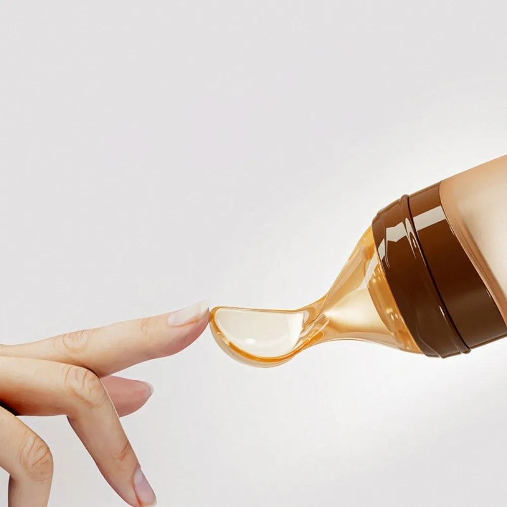 Silicone Baby Squeeze Spoon Squeezing High Temperature Resistance Food Supplement Bottle Flexible Safe Milk Feeding Bottle