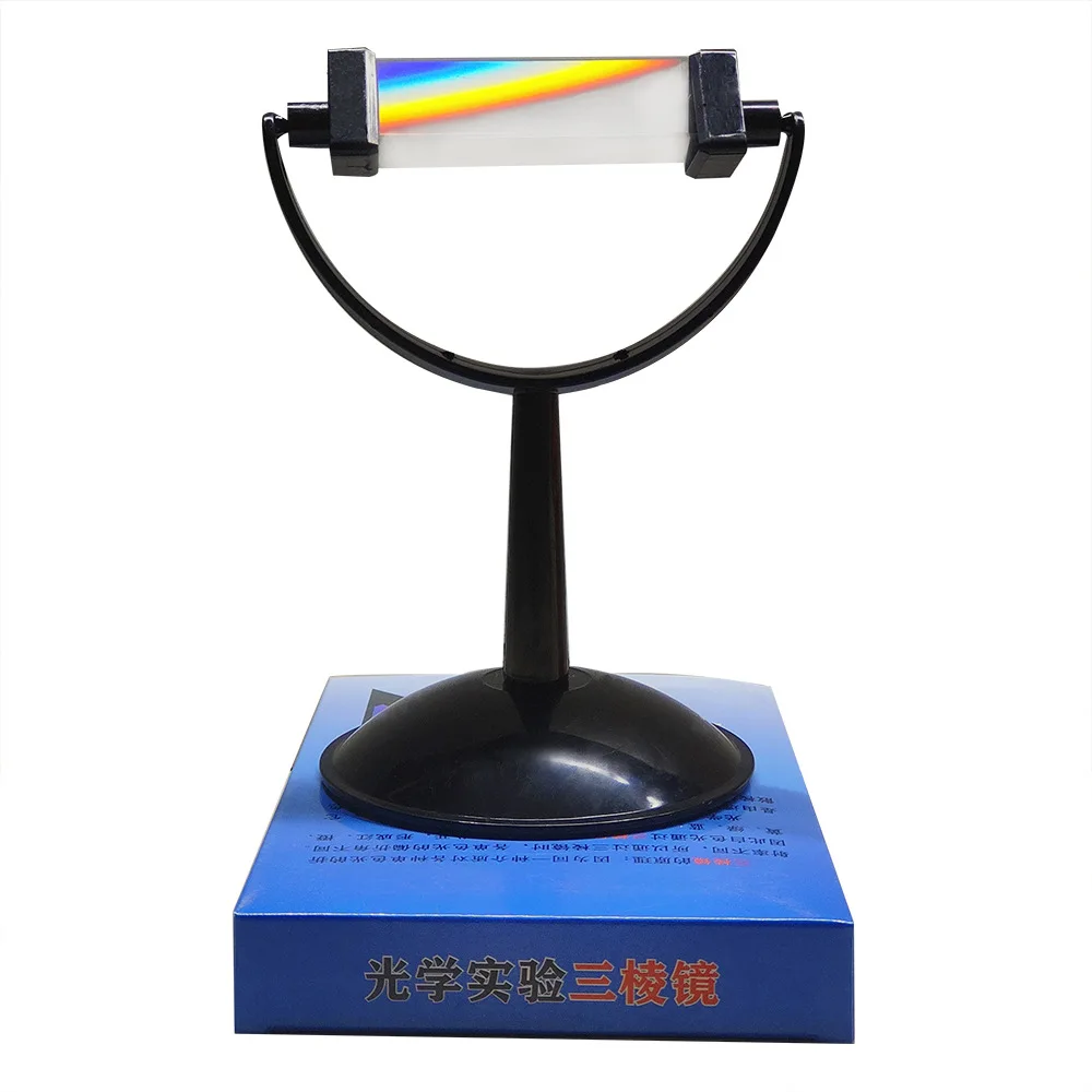 Description Picture 2 of item25x25x80mm Triangular Prism K9 Optical Prisms Glass Physics Teaching Refracted Light Spectrum Rainbow Children Students Present