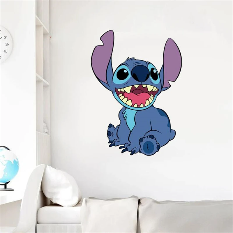 Lilo & Stitch Cartoon Stitch Movie Wall Stickers For Kids Rooms Kindergarten Living Room Bedroom Wall Decoration Animated Poster