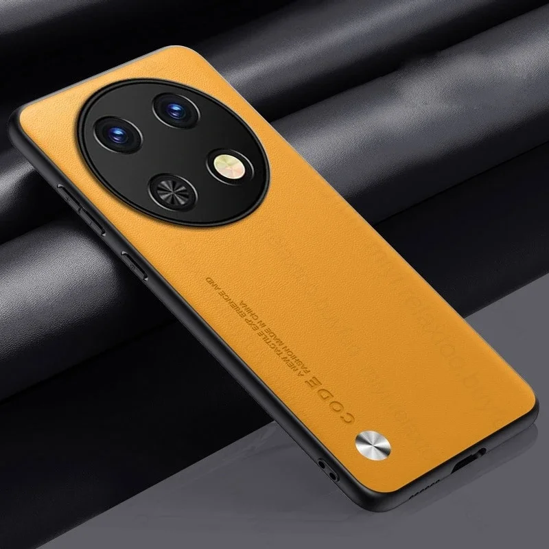 Elegant Leather Back Cover - Shockproof & Soft TPU Bumper