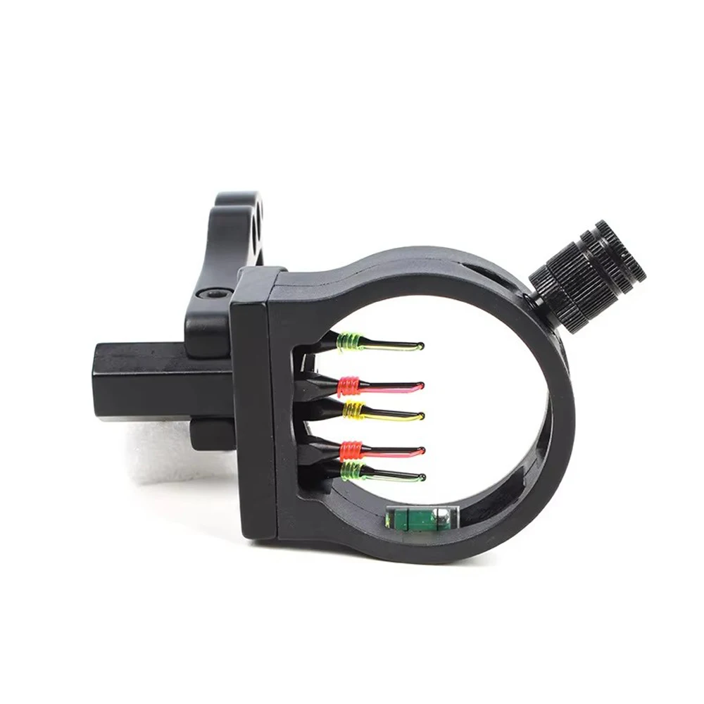 5-poliges Bogenvisier, 0,029 Zoll, Faser-Compound-Bogenvisier mit LED-Sichtlicht für Compoundbögen, Bogenschießen, Jagd – Detail 13