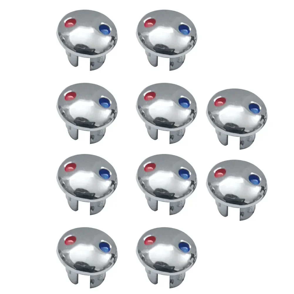 Faucet Handle Hot Cold Water Sign Plastic Label Decoration Cover 10PCS For Holes Bathroom Mixer Tap