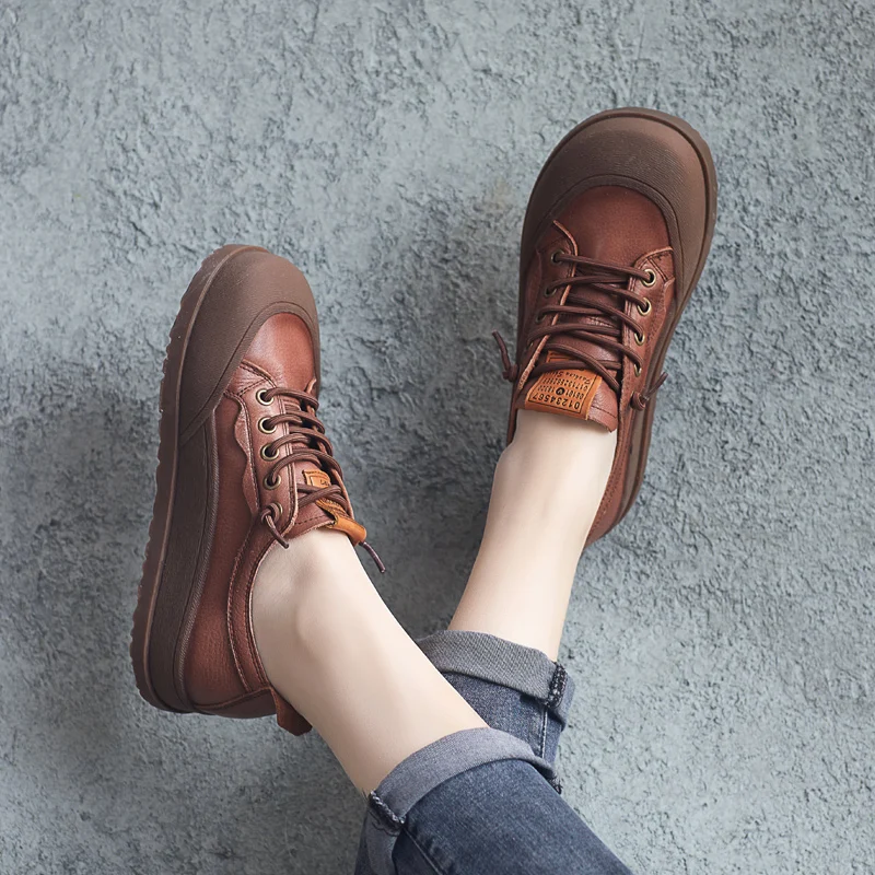 

Женские туфли из натуральной кожи, с круглым носком, на мягкой подошве, весна 2023